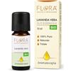 FLORA Olio Essenziale Lavanda Vera BIO 10 ml - 100% Puro Naturale, Calmante & Rilassante per Diffusore, Massaggi, Cosmesi, Uso Alimentare