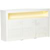 HOMCOM Credenza Moderna 3 Ante con Luci LED Colorate e Telecomando in Legno, 155x40x92cm - Bianco