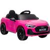 AIYAPLAY Macchina Elettrica per Bambini 12V Audi A5L con Telecomando, Batteria al Litio, 2 Motori, Telecomando, Rosa | Aosom Italy