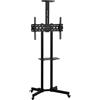 HOMCOM Supporto TV da Pavimento da 32-75 Pollici con Ruote a Freno, Altezza Regolabile, Inclinazione 15°, Nero | Aosom Italy