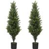 HOMCOM Set 2 Piante Finte di Cipresso 90cm per Interni ed Esterni con Vaso, 564 Foglie, Casa, Ufficio, Giardino, Verde | Aosom Italy