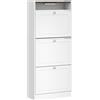 HOMCOM Scarpiera Slim con 3 Cassetti a Ribalta e LED, Bianco | Aosom Italy