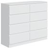 HOMCOM Cassettiera Moderna Con 8 Cassetti, 120x39x100 cm, Bianca | Aosom Italy