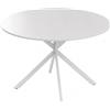 HOMCOM Tavolo da Pranzo Rotondo Stile Industriale con Gambe a Croce in Acciaio, Ø120x75 cm, Bianco | Aosom Italy