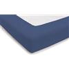 PENSIERI DELICATI Lenzuolo Singolo 90x200 cm, Lenzuolo Sotto 1 Piazza in Tinta Unita con Angoli +25 Realizzato 100% in Cotone, Made in Italy, Colore Blu Navy