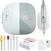 JCMASTER EU108-862M, Set di frese per unghie TouchPro+ Per unghie in gel e unghie acriliche | incl. 1x Bit Premium 4 in 1 | 35000 giri/min Set per pedicure professionale elettrico, controllo a sfioramento, per un totale di 6 accessori