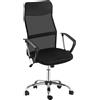 HOMCOM Sedia Ergonomica da Ufficio Girevole e Dondolo con Ruote, Altezza Regolabile e Schienale a Rete, Nero