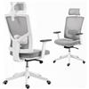 HOMCOM Sedia da Ufficio Ergonomica e Traspirante con Supporto Lombare Dinamico 4D, 64.5x62.5x112-122 cm, Multicolore