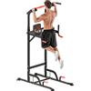 HOMCOM Barra per Trazioni Power Tower Stazione Fitness Multifunzione Regolabile 189-239cm in Acciaio Nero Rosso