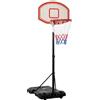HOMCOM Canestro Basket Altezza Regolabile 5 Livelli 175-215cm, Struttura Metallo e Base Riempibile con Ruote