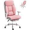 HOMCOM Sedia da Ufficio Ergonomica Rinforzata con Braccioli Regolabili, Poggiapiedi e Poggiatesta, Rosa