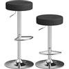 HOMCOM Set 2 Sgabelli da Bar Moderni e Regolabili, in Finto cuoio, Spugna e Metallo, 38.5x38.5x62-84 cm, Nero