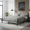 ML-Design Letto imbottito ML-Design 180x200 cm, grigio. Letto matrimoniale con solida struttura, testiera, rete a doghe e rivestimento in lino. Letto moderno per ragazzi.