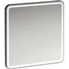 LAUFEN BASE 2.0 Miroirs, éclairage LED, interrupteur à capteur tactile, anguleux, cadre en aluminium noir mat, H4443811084501, H4443811084501