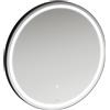 LAUFEN BASE 2.0 Miroirs, éclairage LED, interrupteur à capteur tactile, rond, cadre en aluminium noir mat, H4443901084501, H4443901084501