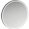 LAUFEN BASE 2.0 Miroirs, éclairage LED, interrupteur à capteur tactile, rond, cadre en aluminium noir mat, H4443921084501, H4443921084501
