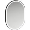 LAUFEN BASE 2.0 Miroirs, éclairage LED, interrupteur à capteur tactile, ovale, cadre en aluminium noir mat, 600x850x32mm, H4443951084501, H4443951084501