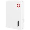 HOMCOM Armadietto Porta Medicinali da Parete con 2 Chiavi e 6 Scomparti, in Acciaio Laminato, Bianco
