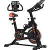 HOMCOM Cyclette da Casa con Volano da 8 kg, Schermo LCD e Portabicchieri, in Acciaio e ABS, 103x53x100-114 cm, Rosso e Nero