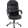 HOMCOM Sedia Ufficio Ergonomica Girevole in Finto cuoio, Funzione Dondolo, Altezza Regolabile, Capacitš€ 120kg, Nero
