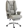 HOMCOM Sedia da Ufficio Ergonomica Reclinabile con Poggiapiedi, Schienale Alto, Altezza Regolabile, Grigio Chiaro