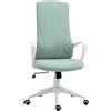 Vinsetto Sedia da Ufficio Ergonomica e Imbottita con Altezza Regolabile e Dondolo, 62x56x110-119.5 cm, Verde