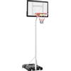 HOMCOM Canestro Basket per Adulti con Tabellone in PVC Regolabile 90x60x260-310cm e Ruote Integrate Bianco