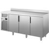 Tavolo Refrigerato 3 porte, con alzatina 460 Lt. MADE IN ITALY. 0°/+8°C. - Cm. 160x70x85H. * PREDISPOSTO PER MOTORE REMOTO *