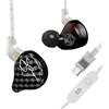 Yinyoo KZ ZST USB C IEMs 1BA+1DD Auricolari In-Ear con Microfono, Nero | Driver ibrido 1BA+1DD, chip DAC integrato per audio a bassa latenza, cuffie cablate con porta USB-C