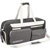 Generic Borsa Porta Racchette Borsa Tennis Borsa Sportiva Custodia Attrezzatura Borsone Palestra con Sezione Scarpe E Protezione Termica in Tessuto Poliestere, Array, Grigio E Bianco