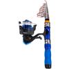 Helilyco Kit canna da pesca telescopica con mulinello per combo palo in fibra di carbonio per viaggi d'acqua dolce acqua salata surf stalking luccio da 1 m a 2.
