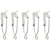 Helilyco 5 ganci da pesca in mare da 100 mm in acciaio inox con fibbia ad ardiglione per barche da lancio a riva, gancio grande antiruggine 9 x 7 cm