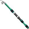 Helilyco Canna da pesca telescopica da 1,8 m, portatile, in fibra di carbonio, per viaggi, mare, acqua dolce, leggera, pieghevole, 44 cm
