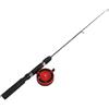 Helilyco Canna da pesca sul ghiaccio e mulinello per combo canna telescopica corta portatile per l'inverno d'acqua dolce trota spigola - in fibra di vetro 60 cm nero