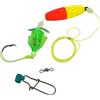 Helilyco Impianti da pesca in mare con galleggianti Rattler Beads 6/0 8/0 10/0 ami ad alta visibilità Shore Casting Tackle Set
