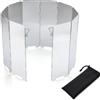 Asyduey Paravento Pieghevole in Alluminio 10 Piastre Parabrezza per Fornello da Parabrezza per Fornello Portatile Parabrezza Riscaldabile con Borsa Portaoggetti