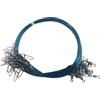 Helilyco Filo da pesca in acciaio, 56,7 kg, anti-morso, con moschettone girevole, resistente, per luccio per squalo per barracuda Rig, attrezzatura per acqua dolce e salata, 53 cm, confezione da 20 (blu)