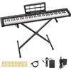 VEVOR Pianoforte Digitale a 88 Tasti Semipesati con Supporto Leggio Nero