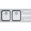 Franke: Lavello due vasche con gocciolatoio destro da incasso SRX 621 101.0356.893 in acciaio inox da 116 cm