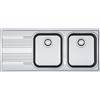 Franke PRONTA CONSEGNA - Franke: Lavello due vasche con gocciolatoio sinistro da incasso SRX 621 101.0356.894 in acciaio inox da 116 cm