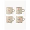 Bloomingville Set di 4 tazze Christy - Beige, Rosso