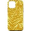 generic Custodia per iPhone 12 mini Grafica gialla con stampa animalier a righe