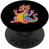 Cool Japanese Dragon Boy Viking Dragon G Ragazza cinese drago stampa tie dye segno della pace hippie drago PopSockets PopGrip Adesivo