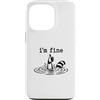 Raccoon Chaos Club Custodia per iPhone 13 Pro Funny Raccoon Im Fine Drowning Thumbs Up Sarcastico Citazione