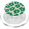 Flower Aesthetic Co. Fiori verdi retrò margherita su rosa PopSockets PopGrip per MagSafe