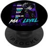 Anime Gaming Sleep Social Life Funny Gam Anime Gaming Livello Massimo Divertente Kawaii Otaku Gamer Uomini Teen Boy PopSockets PopGrip Adesivo