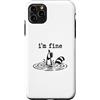 Raccoon Chaos Club Custodia per iPhone 11 Pro Max Funny Raccoon Im Fine Drowning Thumbs Up Sarcastico Citazione