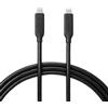 Amazon Basics Cavo USB4, 80Gbps, 1,5m, 240W, Compatibile con Thunderbolt 3/4, Nero, Video 8K, da USB-C a USB-C, Cavo di Ricarica Rapida, Certificazione USB-IF