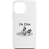 Raccoon Chaos Club Custodia per iPhone 13 Pro Max Funny Raccoon Im Fine Drowning Thumbs Up Sarcastico Citazione