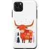 Christmas Highland Cow Custodia per iPhone 11 Pro Max Highland Cow Winter Folk Art Scandinavian Christmas